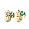 304 Stainless Steel Enamel & Rhinestone Pendants STAS-B130-01G-5-1