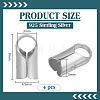 4Pcs Column Sterling Silver Cord Ends STER-BC0004-47P-2