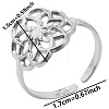 Non-Tarnish Hollow Flower 304 Stainless Steel Cuff Rings PH6808-1-1