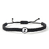 Flat Round with Letter Pattern Resin Beads Braided Bead Bracelets FS-WG43323-26-1