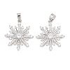 Christmas Brass Micro Pave Clear Cubic Zirconia Pendants KK-H287-04P-1