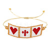 Religious Glass Seed Beads Link Bracelets XZ2027-1-3