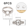 6Pcs Adjustable Brass Finger Ring Components KK-CA0002-17-4