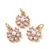 Rack Plating Brass Micro Pave Cubic Zirconia Charms KK-A160-22G-G-2