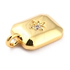 Brass Clear Cubic Zirconia Charms KK-J276-10G-3