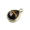 Natural Tiger Eye Faceted Pendants G-U019-05G-11-2