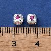 Brass Micro Pave Cubic Zirconia Beads KK-P256-09S-02-3