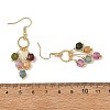 Natural Multicolor Tourmaline  Beads Tassel Dangle Earrings. with 304 Stainless Steel Earring Hooks EJEW-JE07340-5