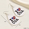 American Independence Day PU Leather Dangle Earrings for Women Casual Wear RE6347-2-1