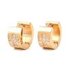 304 Stainless Steel Micro Pave Clear Cubic Zirconia Hoop Earrings EJEW-G457-03G-4