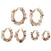 3 Pairs 3 Size Natural Rutilated Quartz Chips Hoop Earrings EJEW-JE05710-05-1