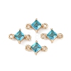 Brass Pave Glass Rhombus Links Connector Charms GLAA-Q088-001C-1