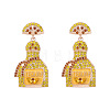 Zinc Alloy Rhinestone Dangle Stud Earrings FS-WG8FD93-03-1