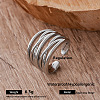 Irregular 304 Stainless Steel Cuff Open Rings for Women MI0749-5-1
