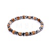 Natural Picture Jasper Cube Beaded Stretch Bracelets for Women EZ7380-2-1