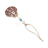 Electroplate Sea Shell Pendant Decorations HJEW-JM04567-5