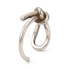 304 Stainless Steel Knot Open Cuff Ring for Women RJEW-I096-31P-1