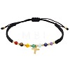 Brass Cross Charm Braided Bracelets WW9232-5