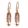 Oval Three Times of Real Rose Gold Plated Fashion Alloy Austrian Crystal Dangle Earrings EJEW-AA00057-58B-1