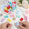 32Pcs 16 Colors Food Grade Eco-Friendly Silicone Focal Beads SIL-PA0001-33-3