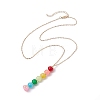 Colorful Glass Round Beaded Pendant Necklaces NJEW-JN04581-01-4