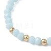 Adjustable Glass & 304 Stainless Steel Bead Bracelets BJEW-JB13036-2
