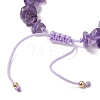 2Pcs Natural Amethyst Chip Braided Bead Bracelets BJEW-JB11541-01-5