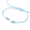 Palm Synthetic Turquoise Braided Bead Bracelets BJEW-JB09821-3