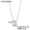 Heart 304 Stainless Steel Shell Pendant Necklaces STAS-OY009-38G-2