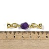 Natural Amethyst with Brass Fold Over Clasps G-G141-02G-04-3