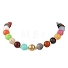 16MM Round Imitation Gemstone Acrylic Beaded Necklaces for Women NJEW-JN06481-3