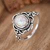 Alloy with Plastic Imitation Opal Finger Rings FS-WG4C942-01-2