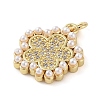 Brass Micro Pave Clear Cubic Zirconia Pendants KK-Q813-08A-G-2