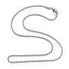 Tarnish Resistant 304 Stainless Steel Necklaces Unisex Rope Chain Necklaces NJEW-507L-10D-3