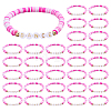 32Pcs Handmade Polymer Clay & Acrylic Bead Bracelets BJEW-PH02015-1