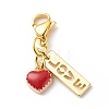 Alloy Enamel Heart Pendant Decorations HJEW-JM00713-01-2