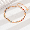 Brass Colorful Rhinestone Foot Chain Abjkets for Women's Banquet Beach Vacation HM6041-5