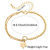 Four Leaf Clover 304 Stainless Steel Charm Bracelets UY0745-2-5