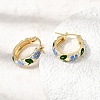 Brass Enamel Hoop Earrings for Women EJEW-K335-01G-01-3