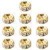 Brass Rhinestone Spacer Beads RB-YW0001-04B-01G-1