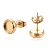 Ion Plating(IP) 304 Stainless Steel Stud Earring Settings X-STAS-K202-05B-G-1