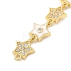 Brass Micro Pave Clear Cubic Zirconia 7 Star Links Connector Charms KK-H539-16G-04-2