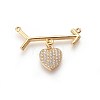 Brass Micro Pave Cubic Zirconia Pendants ZIRC-F098-32G-1