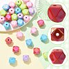 50Pcs 5 Colors UV Plating Opaque Acrylic Beads OACR-FS0002-87-2