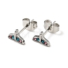 Rhinestone Whale Tail Shape Stud Earrings with 316 Surgical Stainless Steel Pins EJEW-A081-07P-2