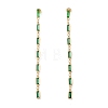 Cubic Zirconia Rectangle Dangle Stud Earrings EJEW-P206-03G-01-1