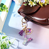 Alloy Resin Heart Keychains KEYC-TADJ0002-01G-Y-5