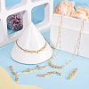4Pcs 4 Styles Brass Pave Clear Cubic Zirconia Flower Butterfly Connector Charms KK-TA0008-72G-6