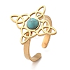 Synthetic Turquoise Finger Rings RJEW-I110-02G-01-4