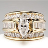 Horse Eye Alloy with Crystal Rhinestone Finger Rings FS-WG251C3-02-1